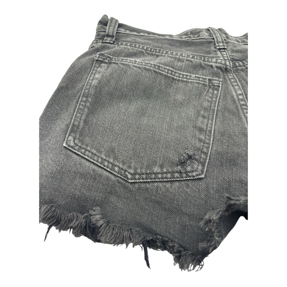 Abercrombie & Fitch High Waist Distressed Black Denim Short Sz 28 - Picture 10 of 10